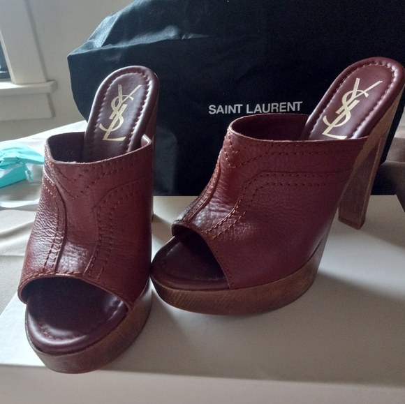 YSL Saint Laurent Platform Leather Sandals 36.5 - Picture 1 of 15